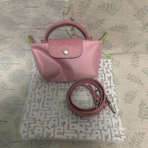 Longchamp Mini Leather Casual Nylon Pink Bag